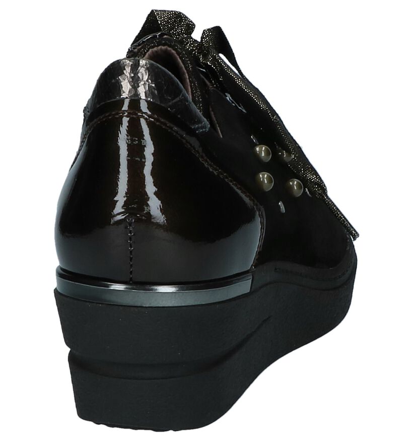 Softwaves Chaussures à lacets en Vert kaki en cuir (232672)