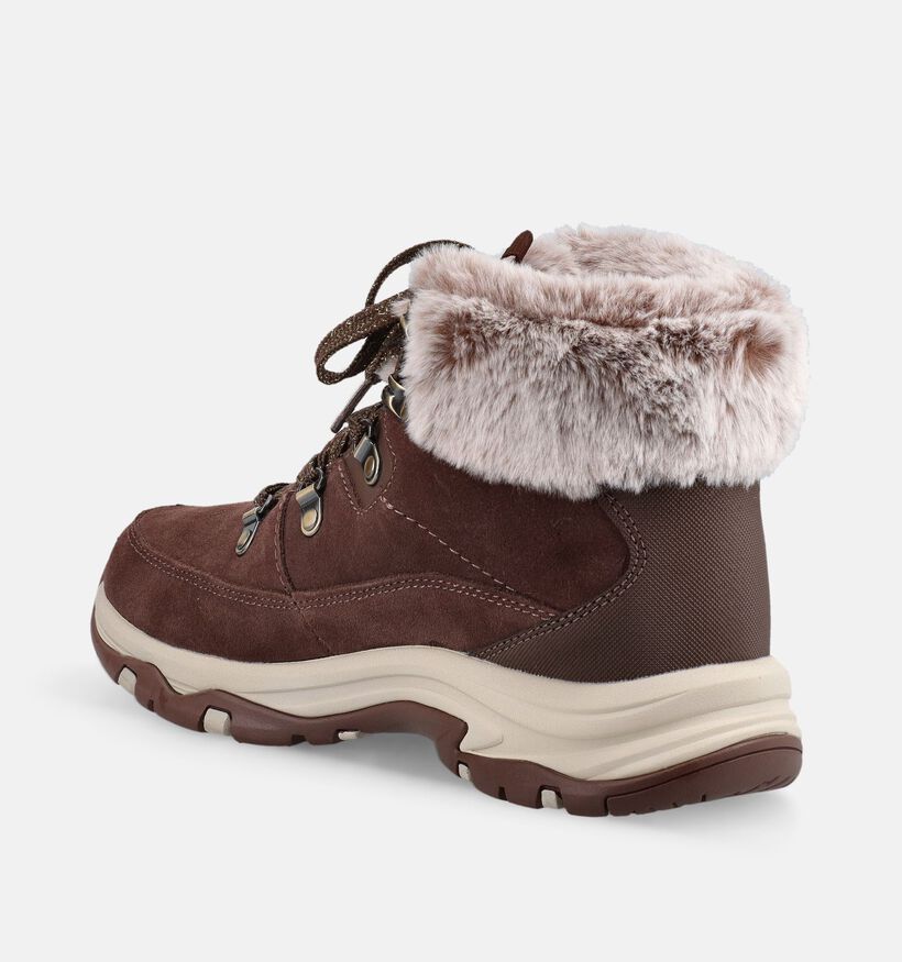 Skechers Trego Snow Worries Chaussures de randonn&eacute;e en Brun fonc&eacute; pour femmes (377965) - pour semelles orthop&eacute;diques