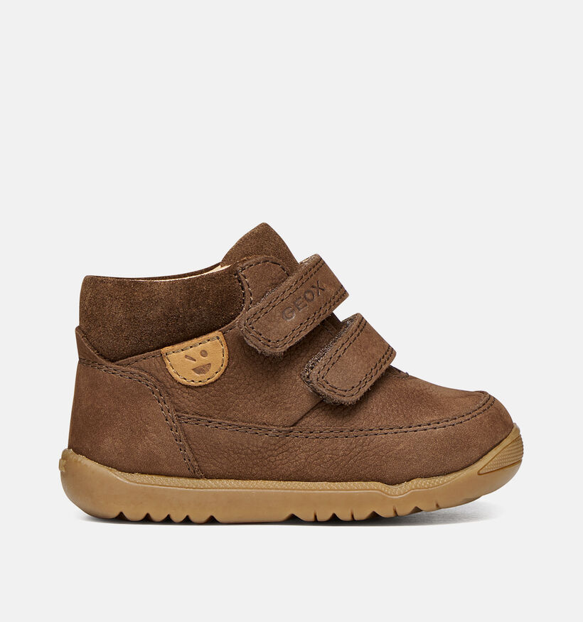 Geox Macchia Donkerbruine Babyschoenen voor jongens (376226) - geschikt voor steunzolen