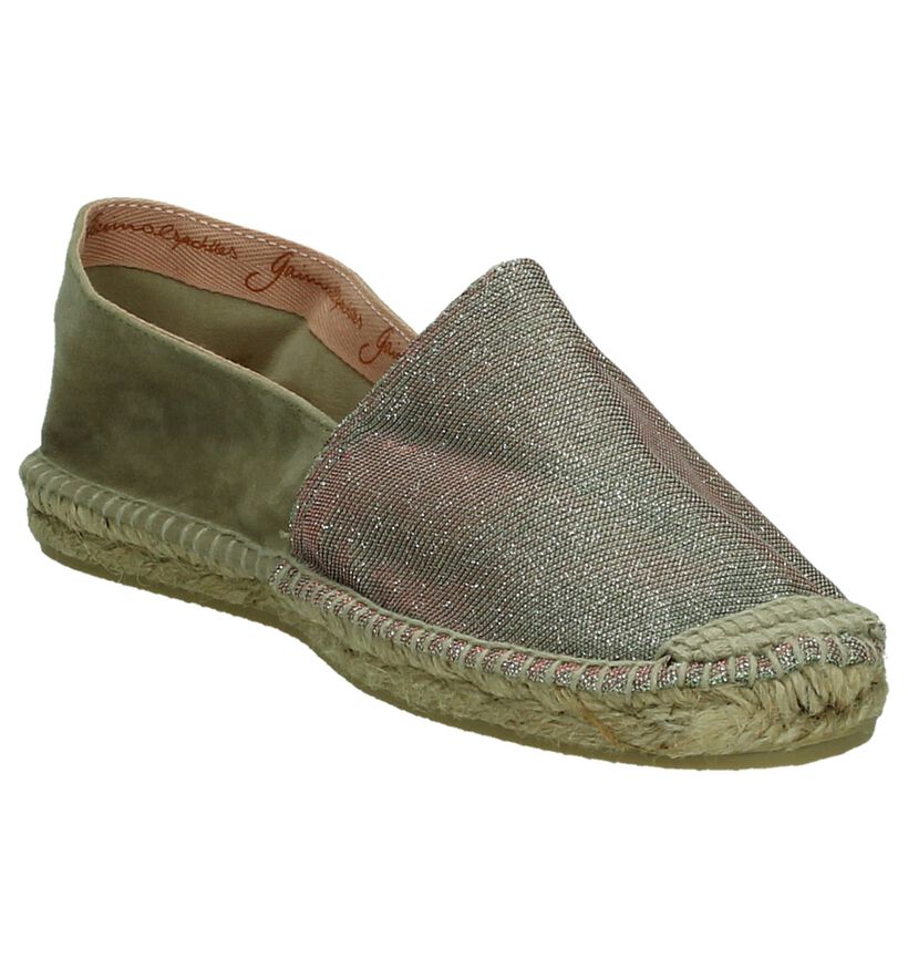 Espadrilles Taupe/Zilver Gaimo in leer (173661)