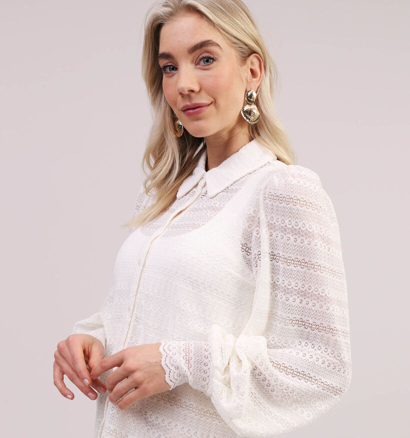 Vila Lykke Blouse en dentelle en Beige (328685)