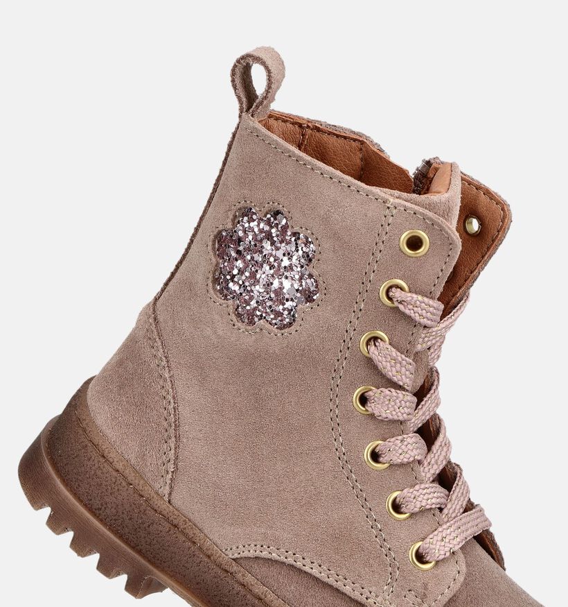 Milo & Mila Taupe Boots met Veters en Rits voor meisjes (380651)