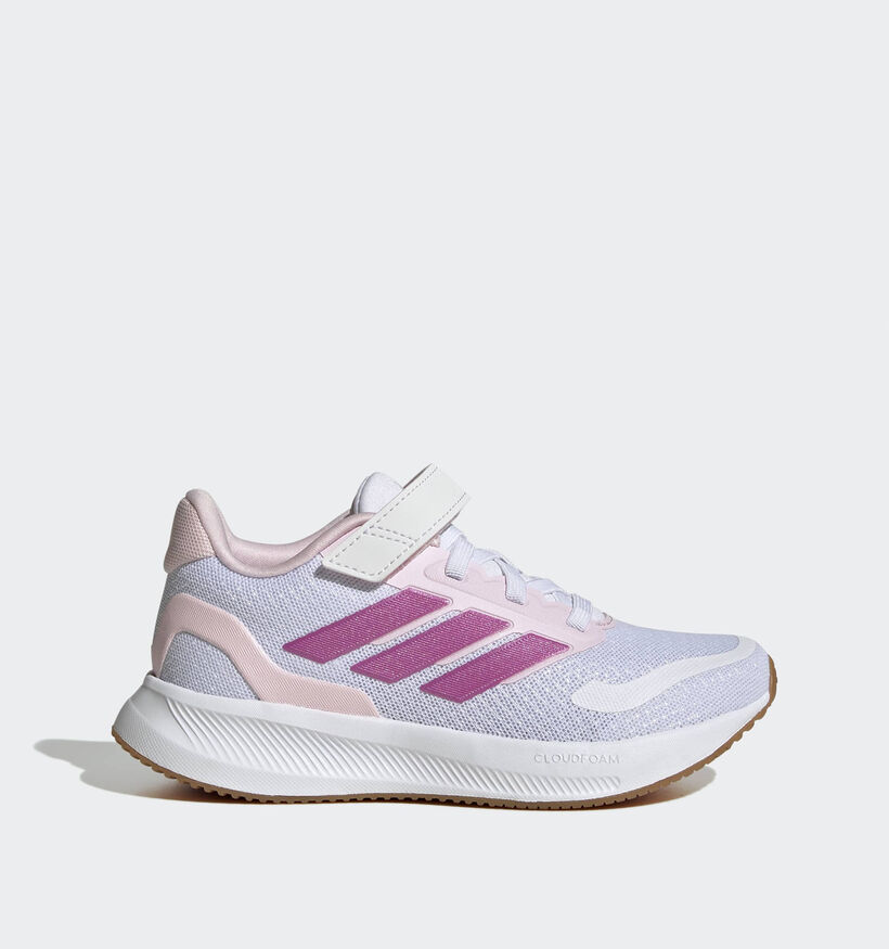 adidas Runfalcon 5 Baskets basses en Blanc/Rose pour filles (372777) - pour semelles orthop&eacute;diques