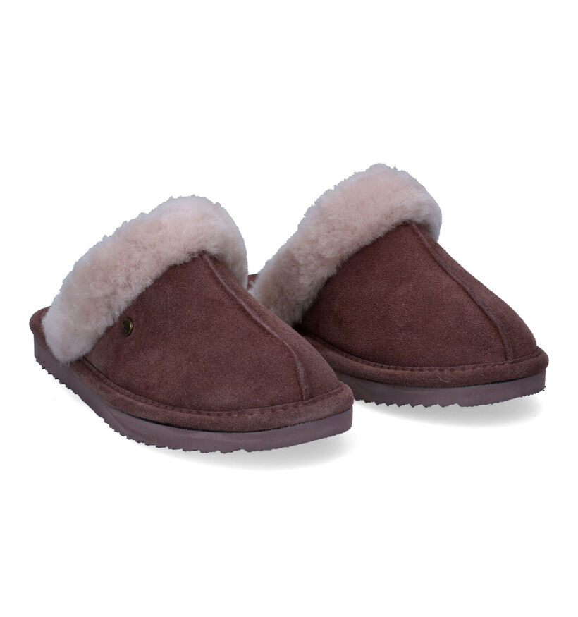 Warmbat Lismore Pantoufles en laine en Brun pour femmes (329914)
