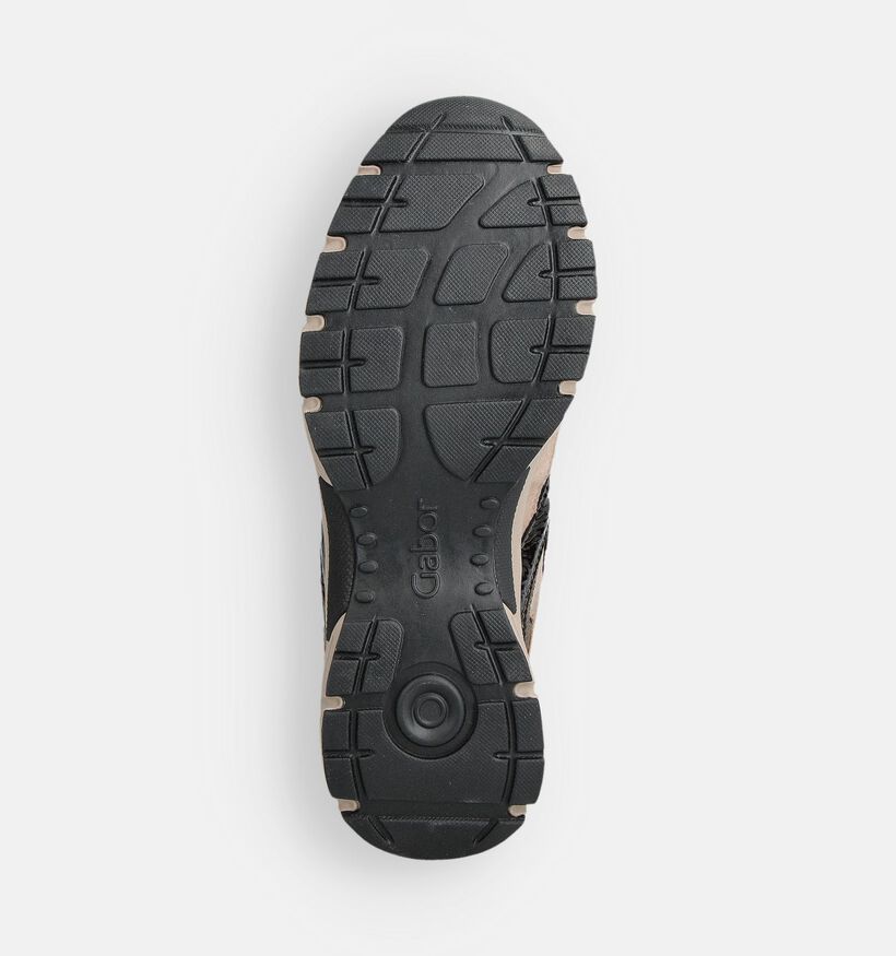 Gabor Zwarte/Beige Sneakers voor dames (360312) - geschikt voor steunzolen