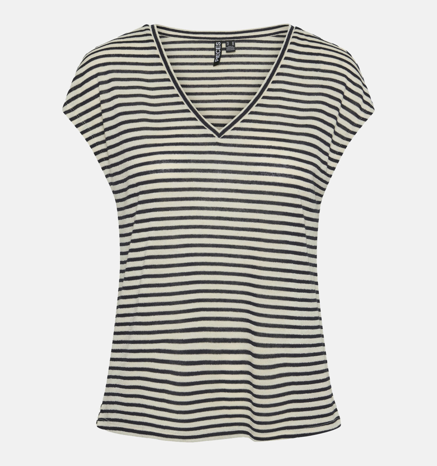 Pieces Nippa Wit Gestreept T shirt Dames T shirts Online op TORFS.BE