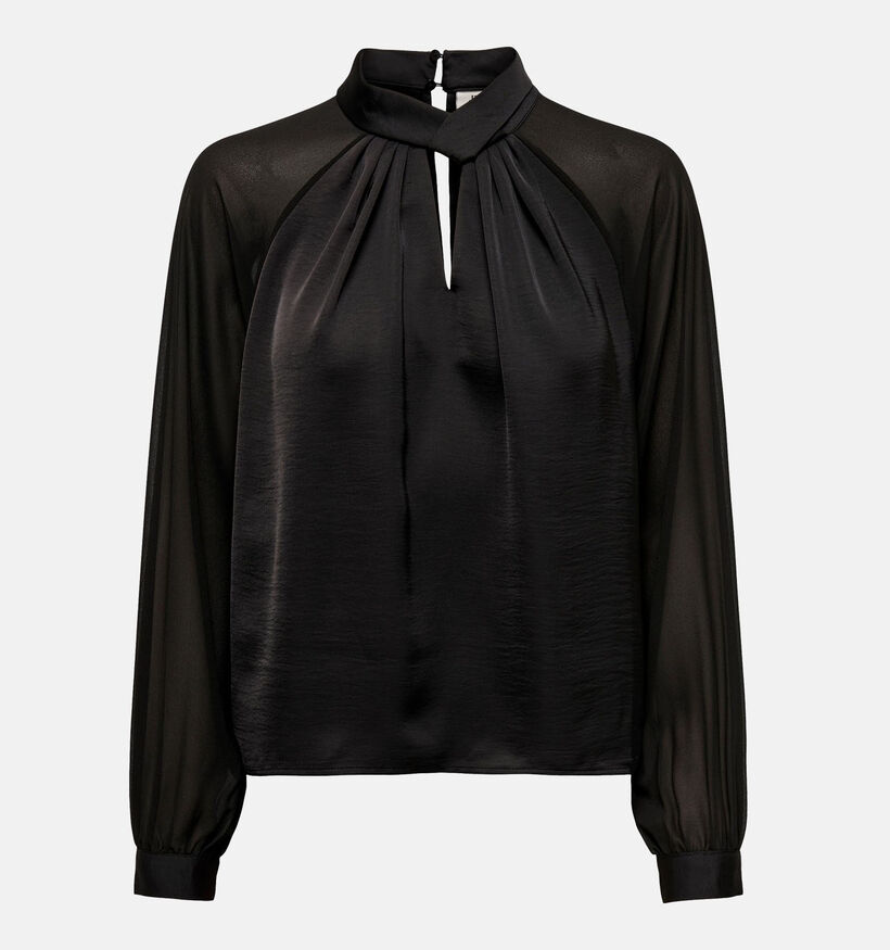 JDY Urba Zwarte Satijnen Blouse voor dames (332478)