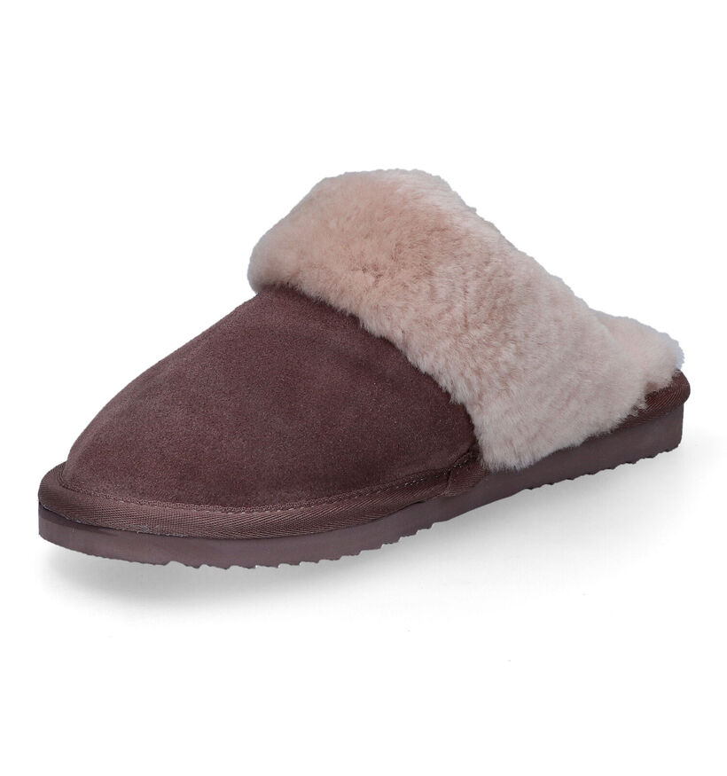 Warmbat Flurry Cognac Wollen Pantoffels voor dames (329908)