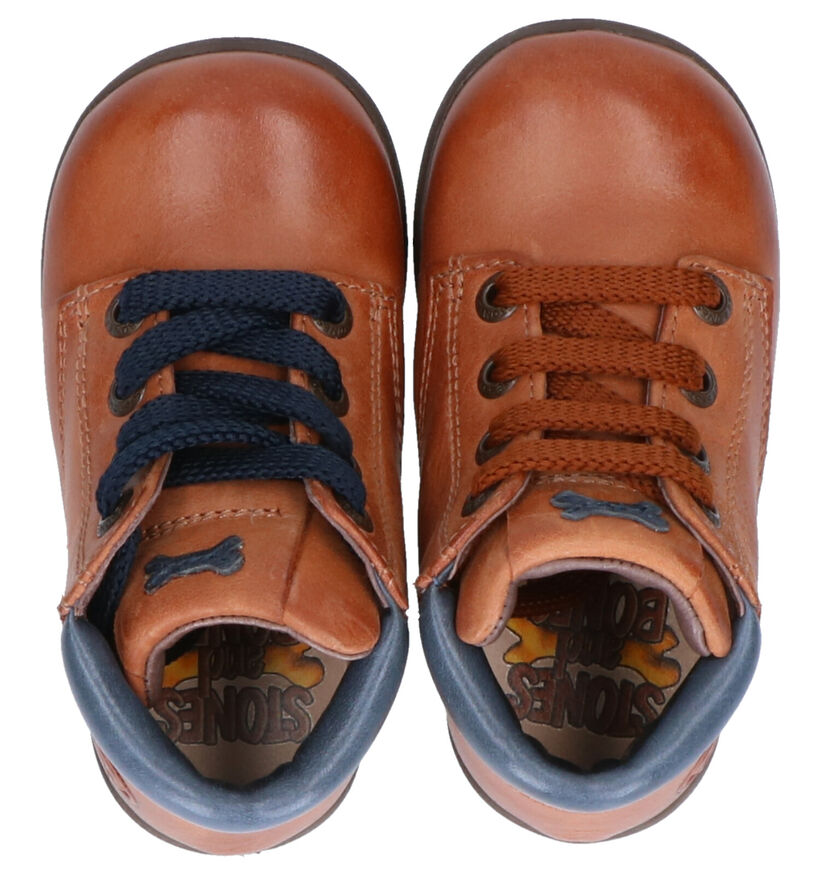 STONES and BONES Bean Chaussures hautes en Cognac en cuir (256751)