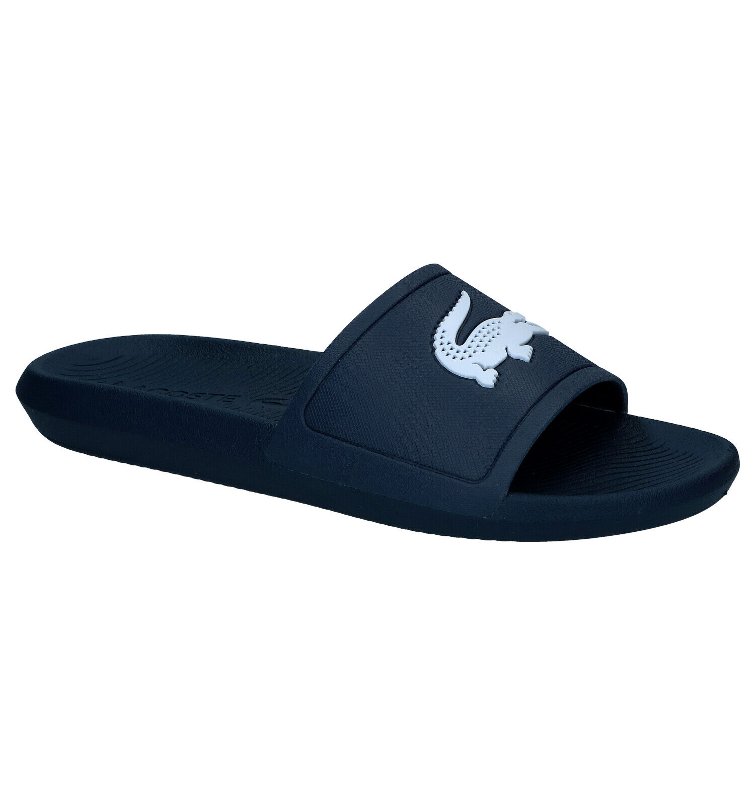 Lacoste Croco Slide Blauwe Slippers Heren Slippers Online op TORFS.BE