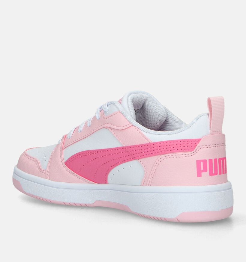 Puma Rebound V6 Lo Roze Sneakers voor meisjes (334483) - geschikt voor steunzolen