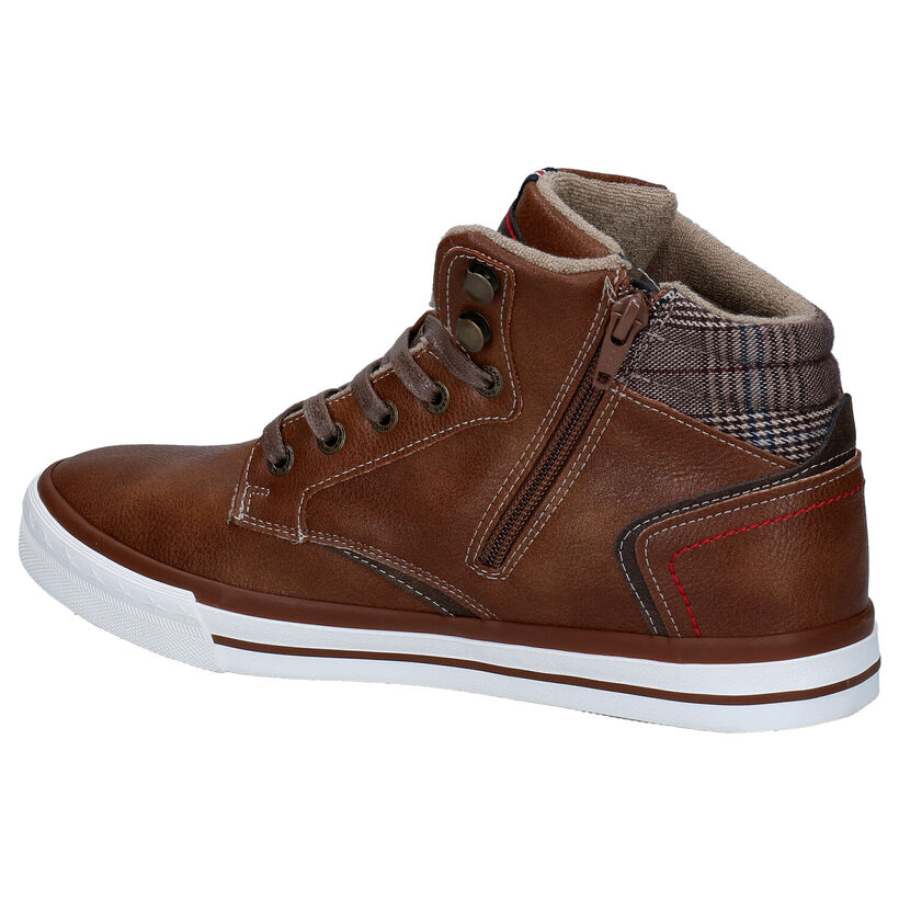Mustang Cognac Sneakers in kunstleer (294368)