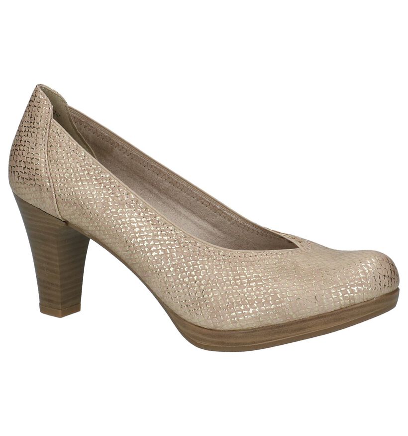 Tamaris Taupe Metallic Pumps in kunstleer (214242)