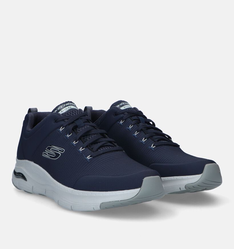 Skechers Arch Fit Titan Baskets en Bleu pour hommes (328114) - pour semelles orthopédiques