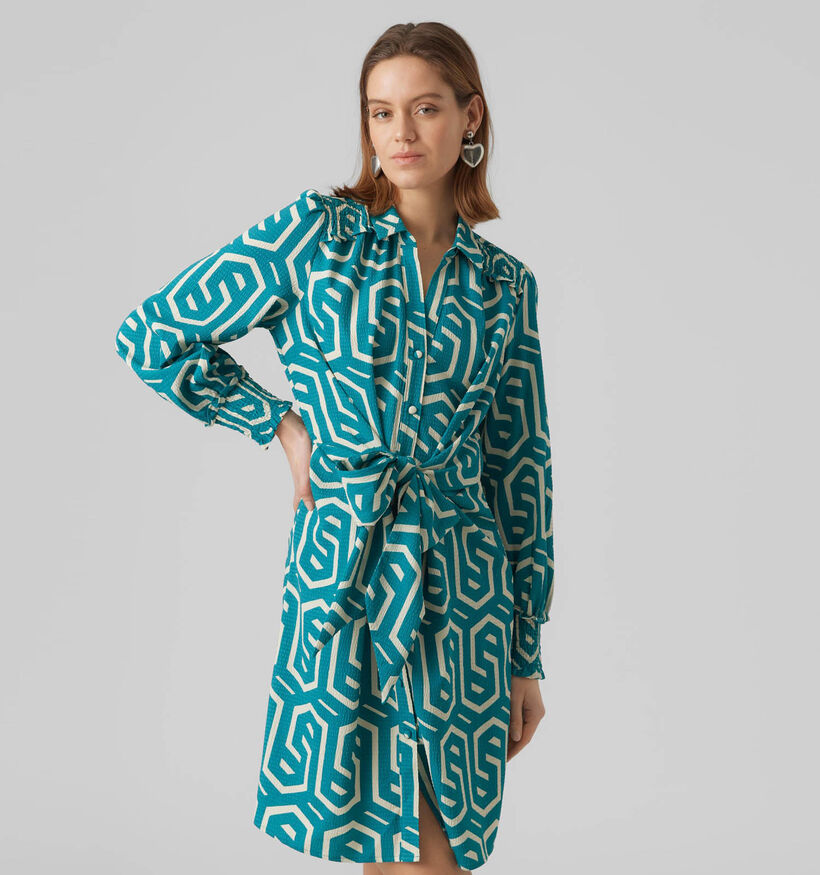 Vero Moda Cifa Robe ligne-A en Turquoise pour femmes (330871)