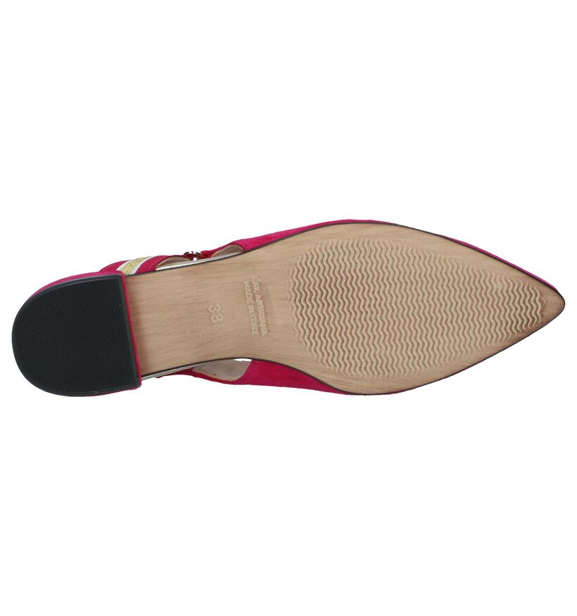 Fuchsia Pumps met Open Hiel Maripé in nubuck (248837)