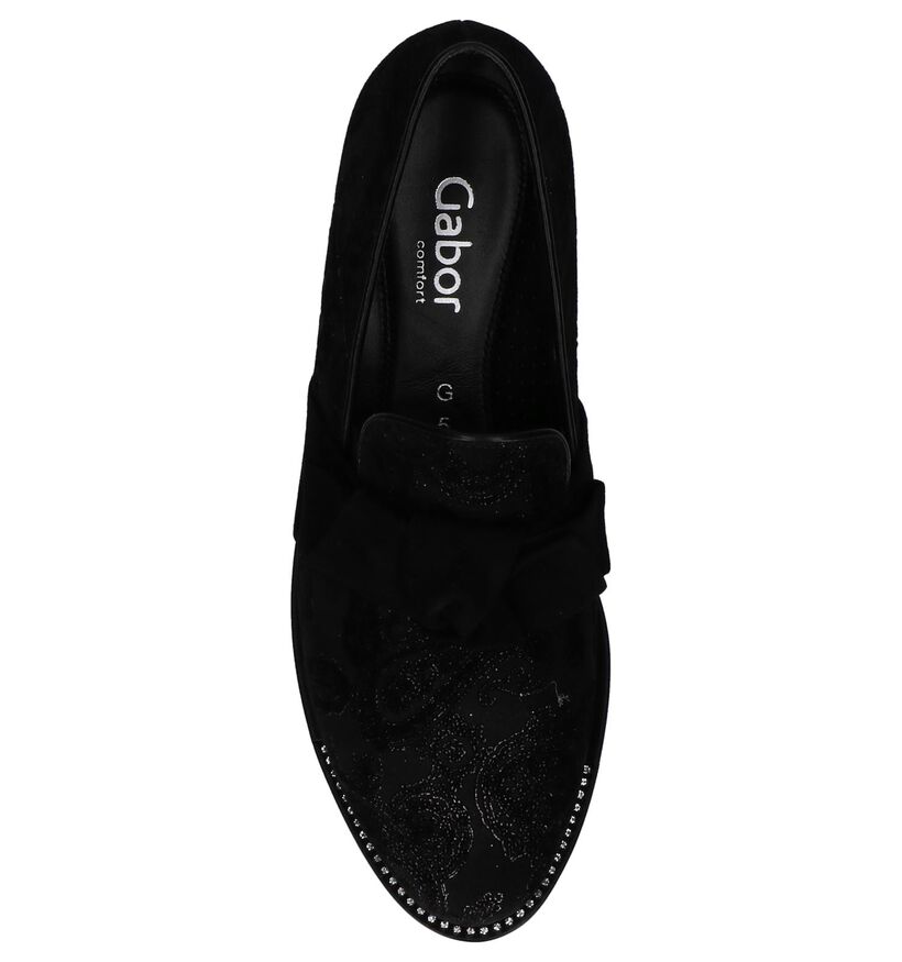 Gabor Loafers en Noir en daim (231244)