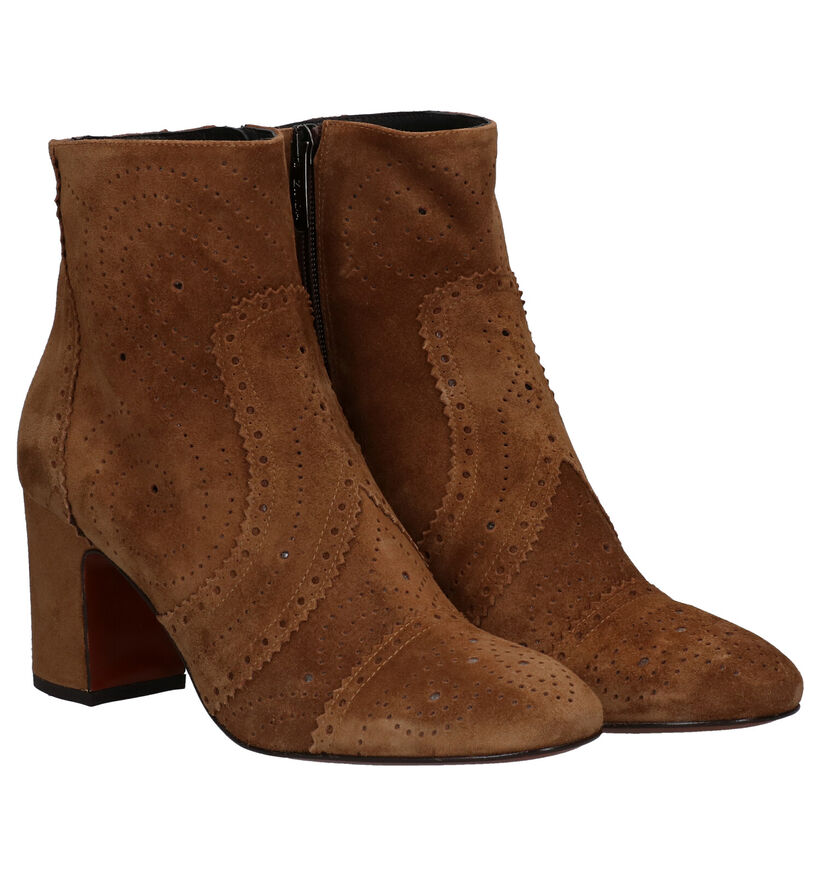 Zinda Bottillons à talons en Vert kaki en nubuck (283722)