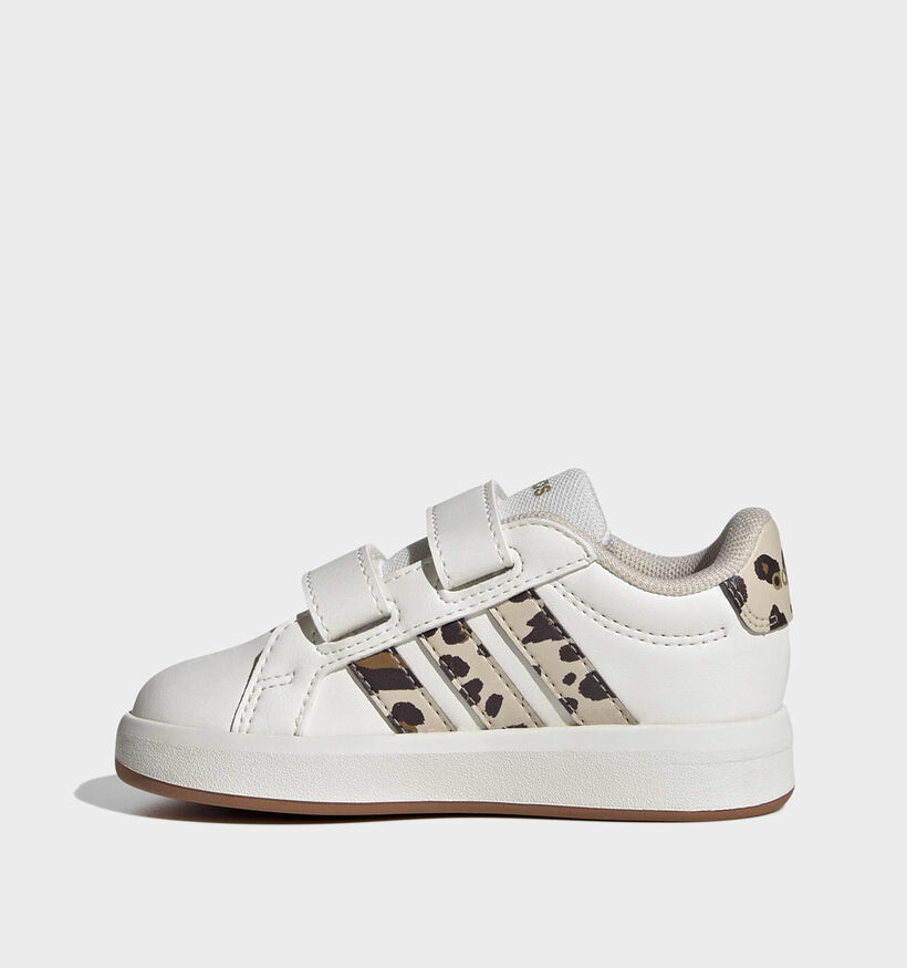 adidas Grand Court 3.0 Witte/Leopard Sneakers voor meisjes (366993) - geschikt voor steunzolen