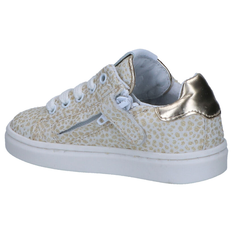 Witte Sneakers met Rits/Veter Pinocchio in leer (246909)