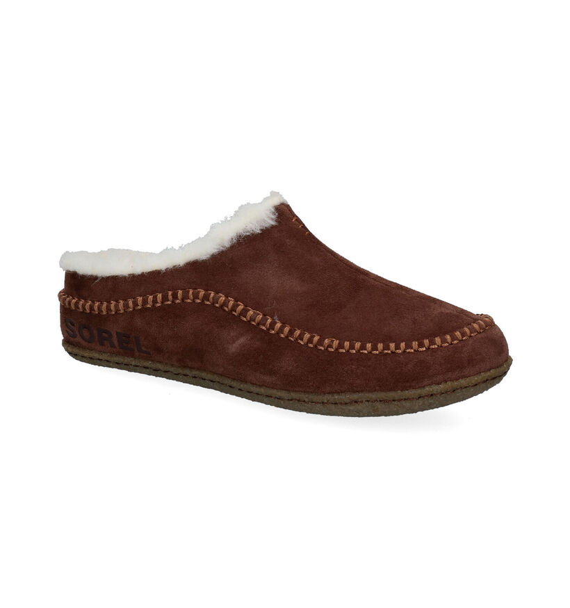 Sorel Lanner Ridge Zwarte Pantoffels in daim (294137)