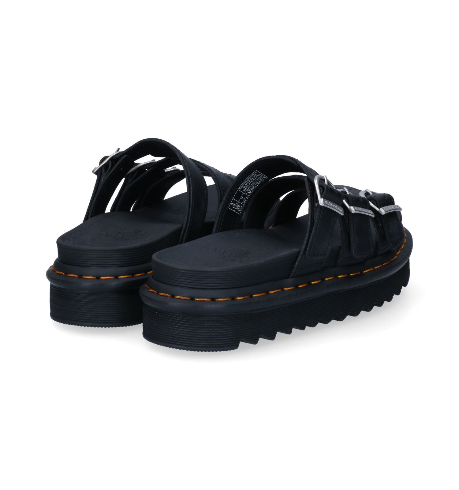 Dr. Martens Blaire Slide Slide Nu pieds en Noir Femmes Nu pieds