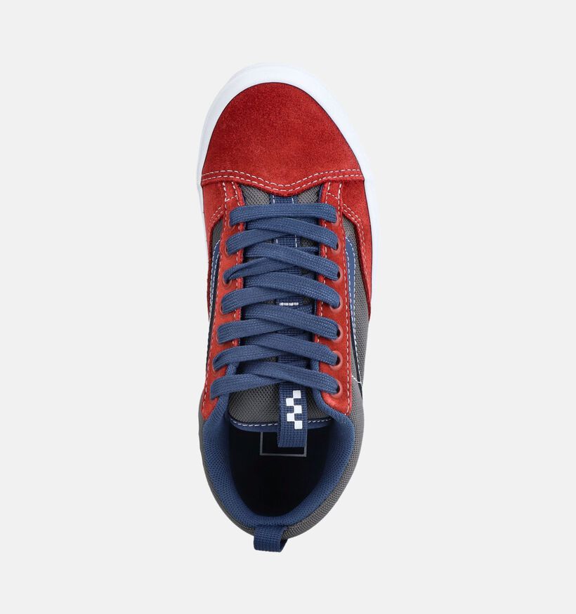 Vans Old Skool Baskets basses en Vert kaki/Rouge pour gar&ccedil;ons (376408)