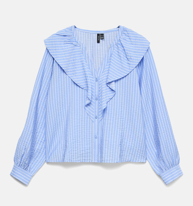Vero Moda Kaja Frill Blauwe Blouse voor dames (367145)