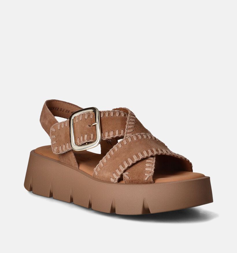 Gabor Best Fitting Sandales à plateforme en Cognac pour femmes (355096)