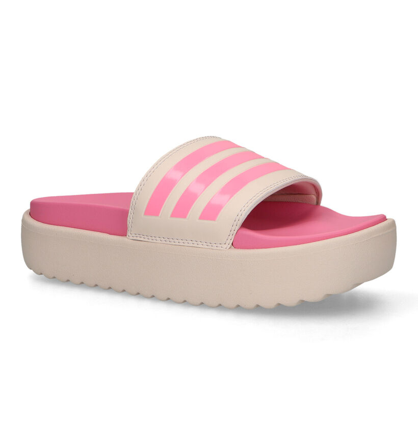 adidas Adilette Platform Nu-pieds en Rose pour femmes (318891)