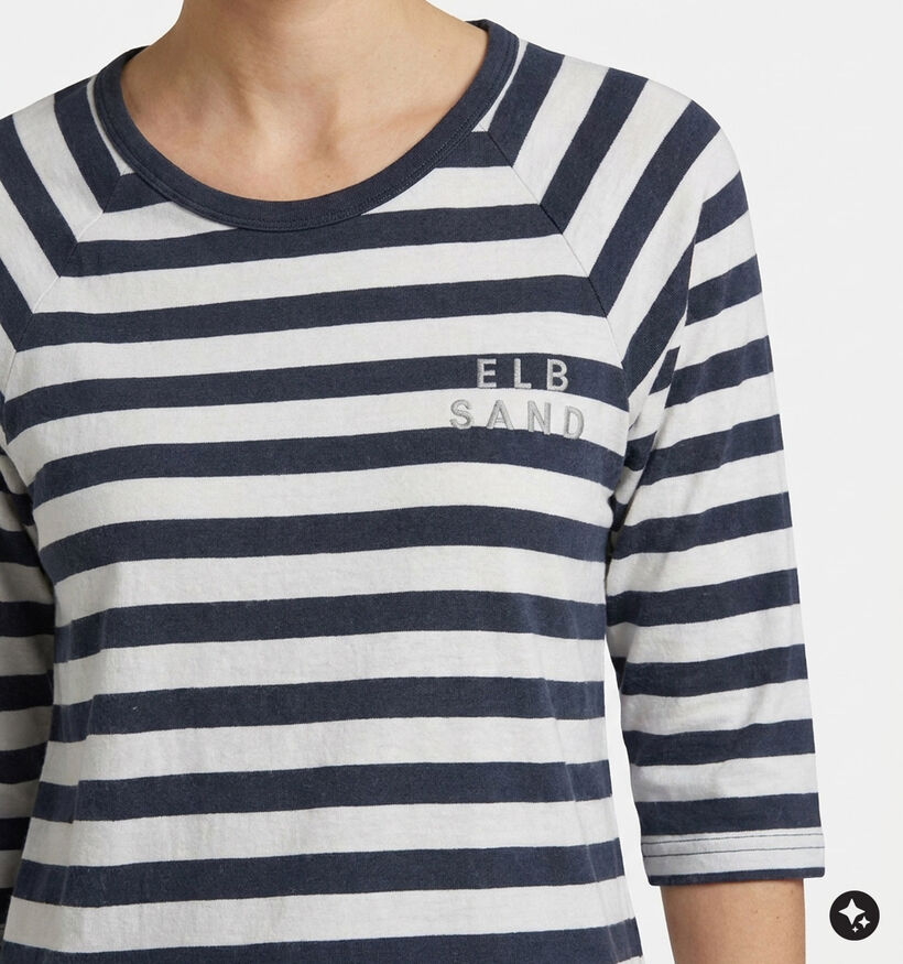 Elbsand Celin Blauwe T-shirt met Lange Mouwen voor dames (381270)