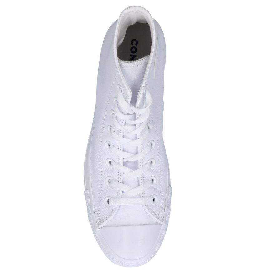 Witte Lederen Sneakers Converse CT All Star Hi in leer (238396)