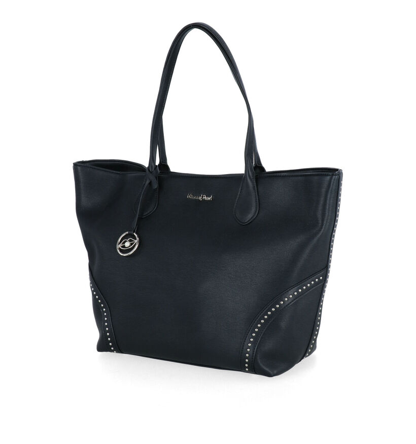 Kisses of Pearl Sigrid Zwarte Shopper Tas in kunstleer (299146)