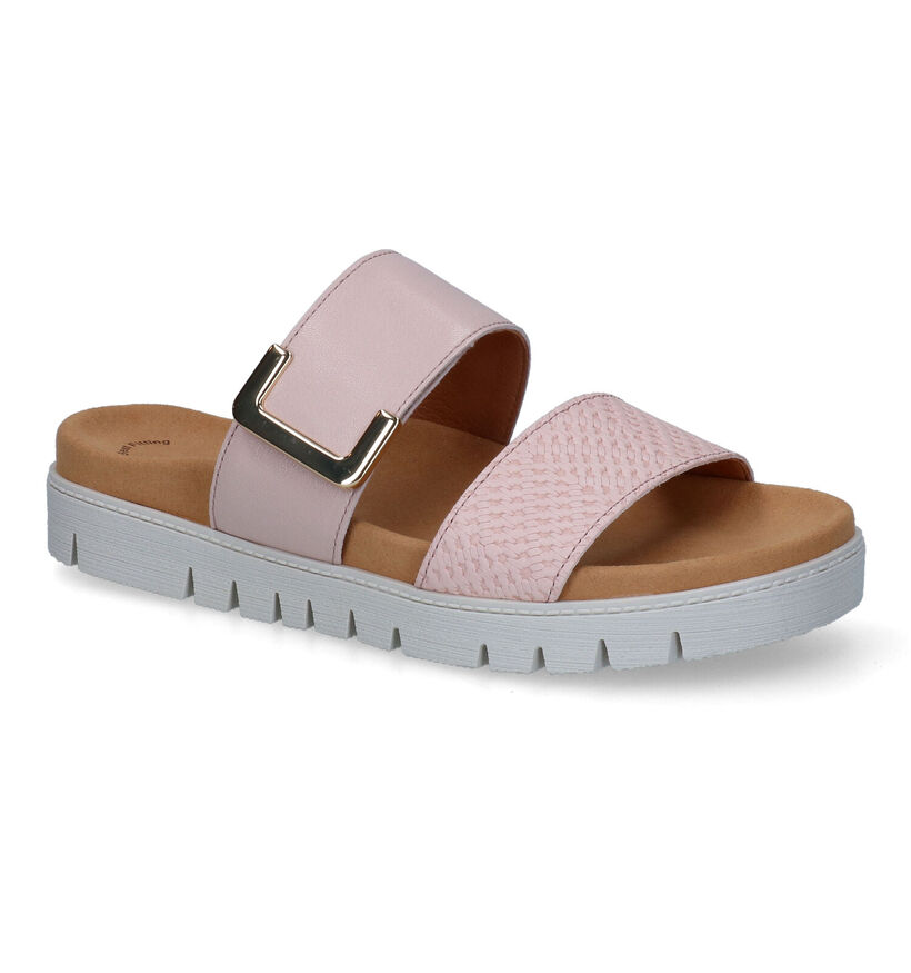 Gabor Best Fitting Roze Slippers in leer (306154)