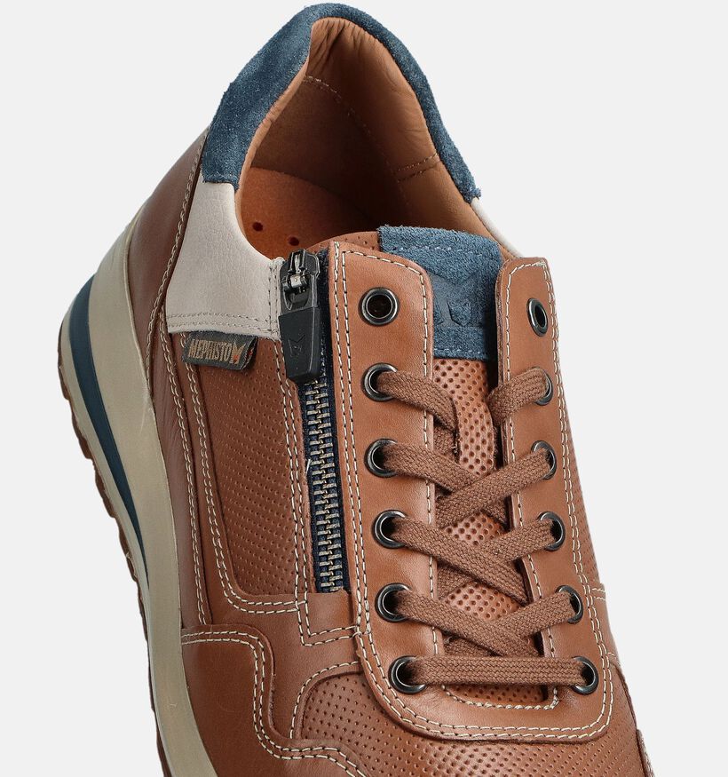 Mephisto Bradley Randy Cognac Rits-Veterschoenen voor heren (370193) - geschikt voor steunzolen