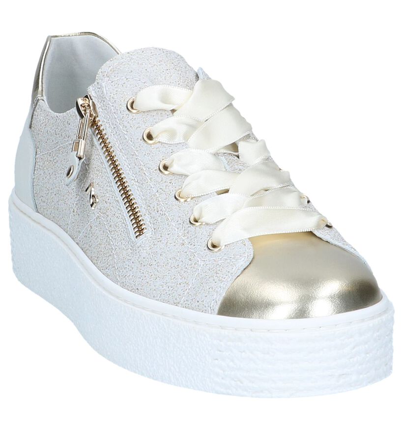 Beige Sneakers NeroGiardini in leer (240765)