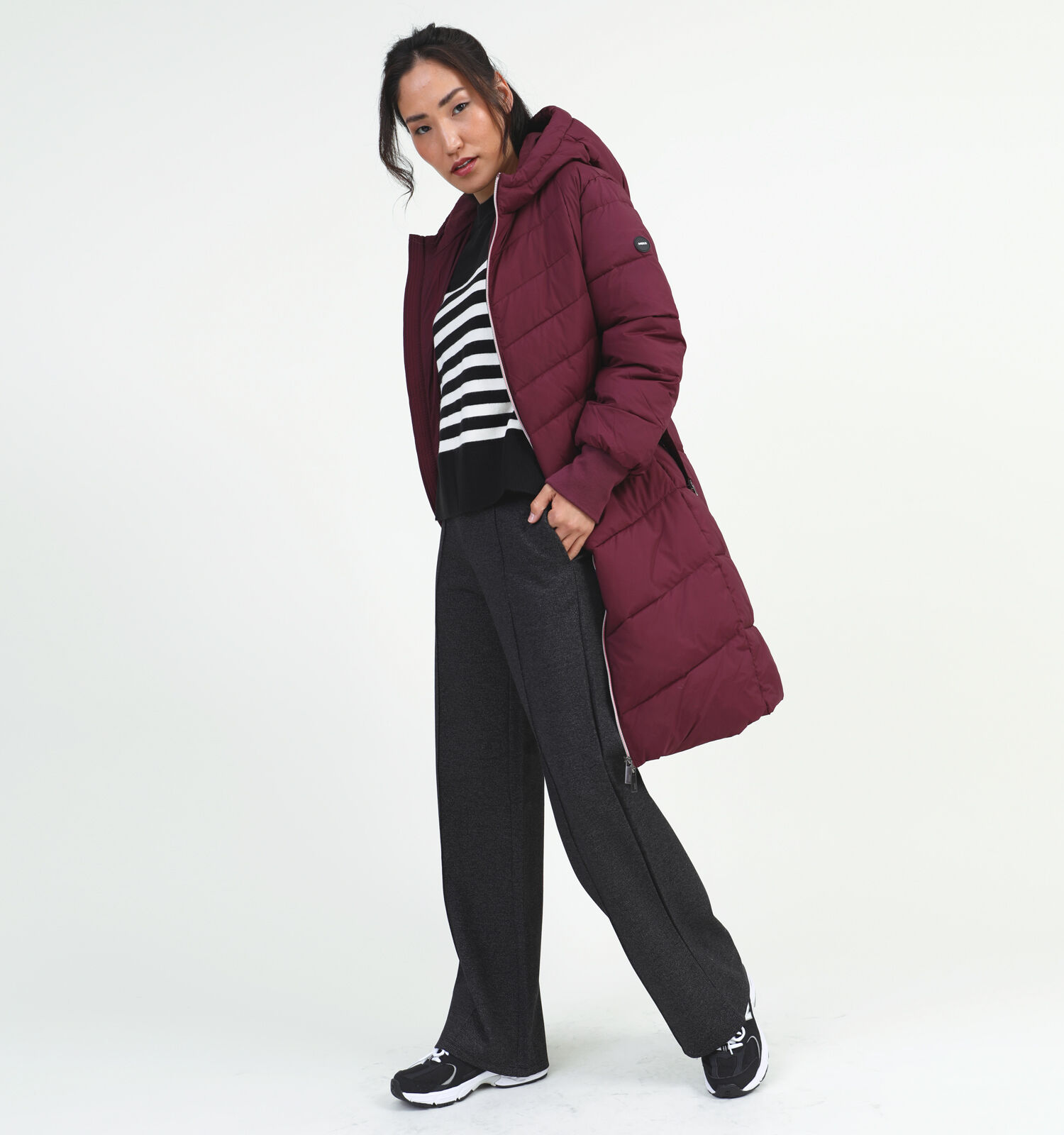 Manteau long bordeaux