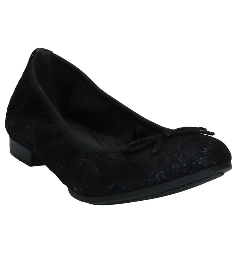 Tamaris TOUCH it Donkerblauwe Ballerina's met Strik in leer (222154)