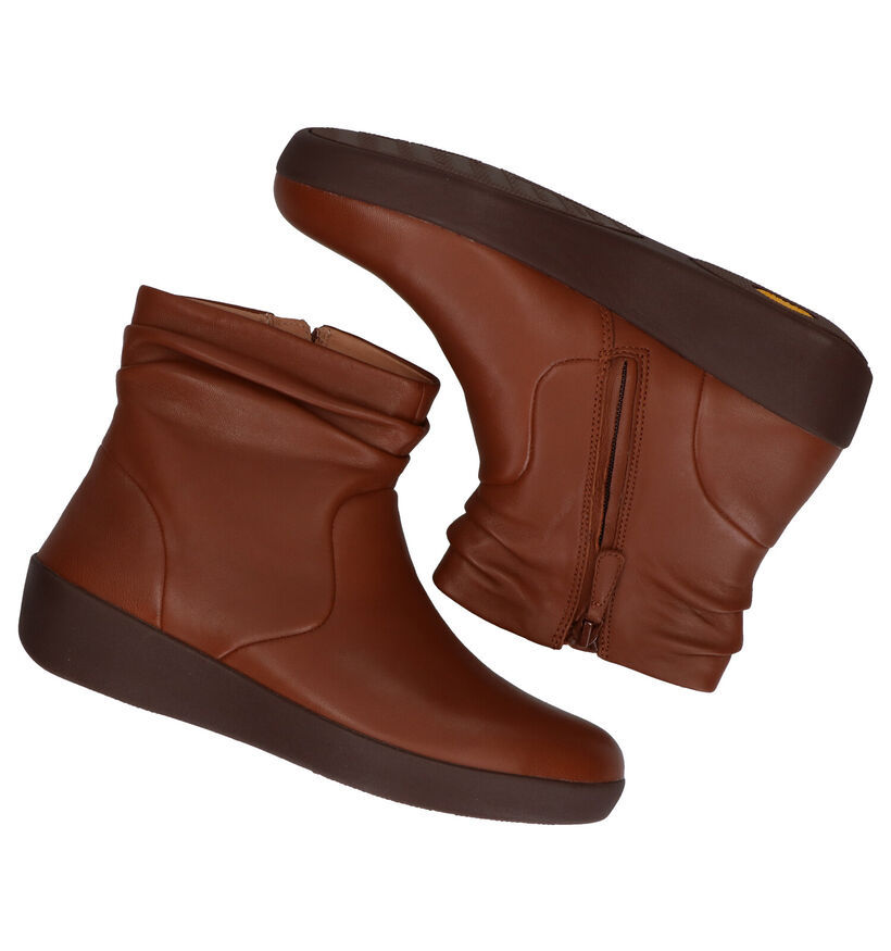 FitFlop SkateBootie Leather Cognac Enkellaarzen in leer (279825)