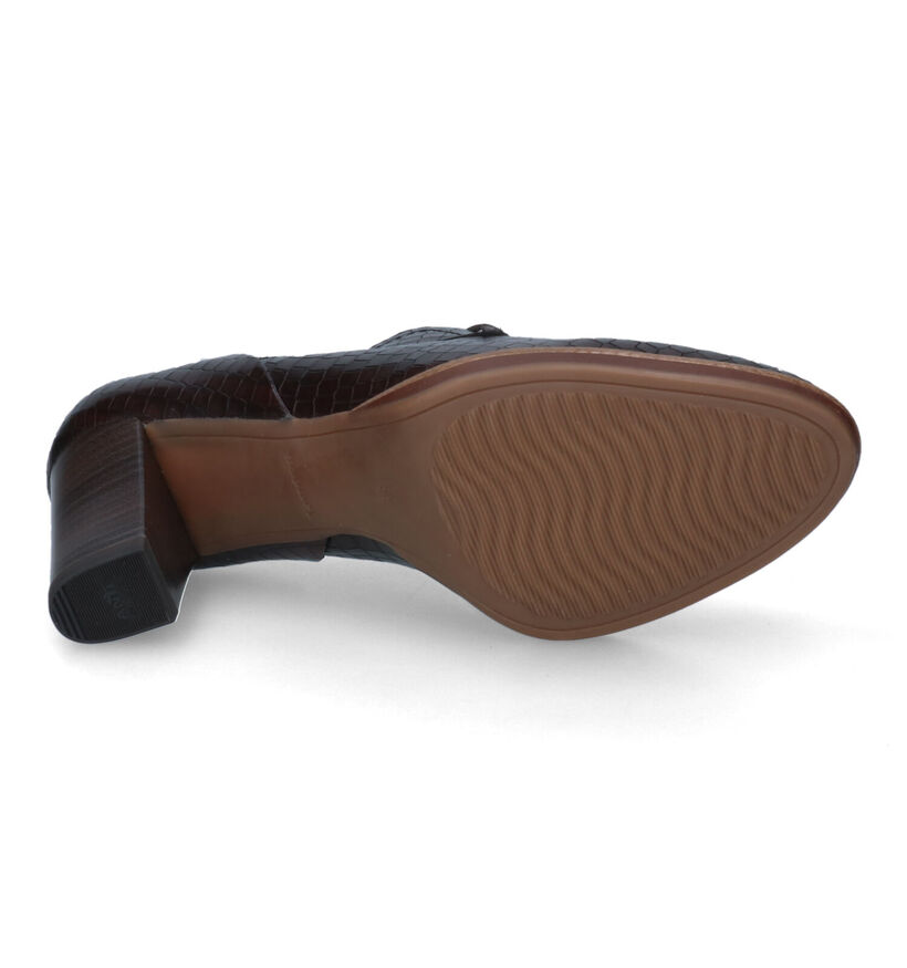 Tamaris Cognac Veterpumps in leer (315384)