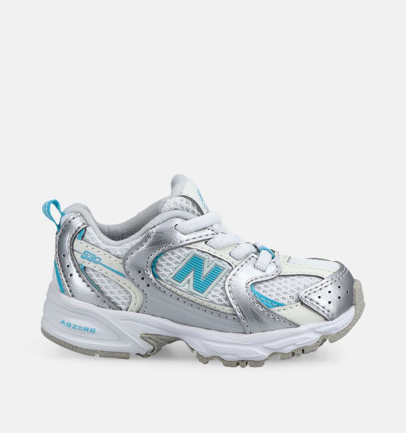 New Balance 530 Zilveren/Blauwe Sneakers voor meisjes (375213) - geschikt voor steunzolen