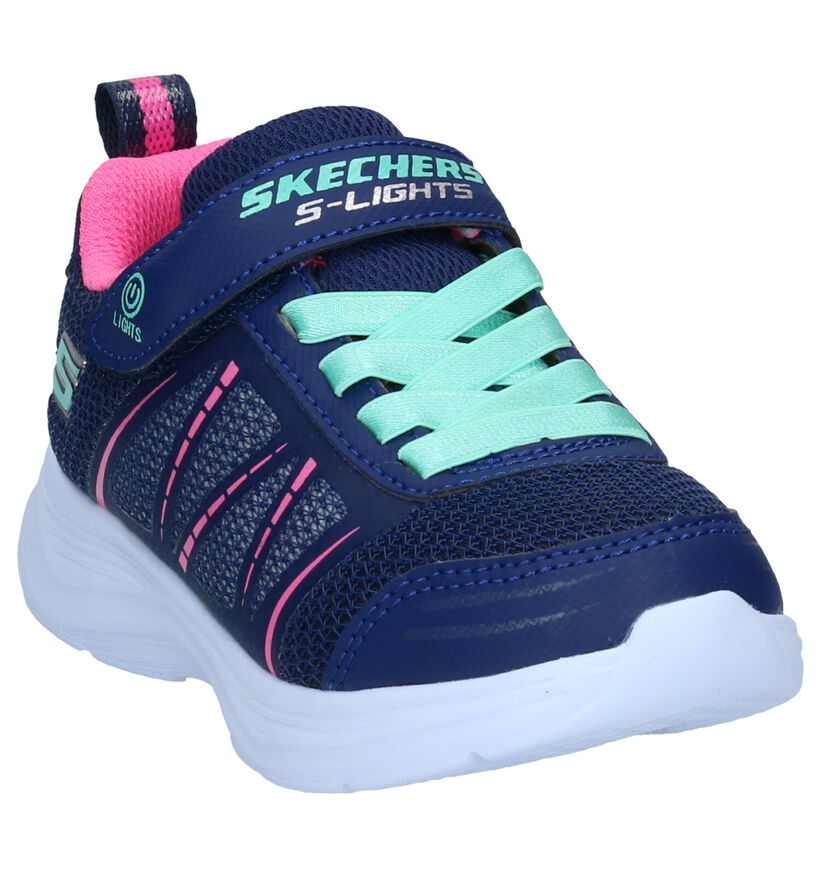 Skechers S Lights Baskets en Bleu en simili cuir (277914)