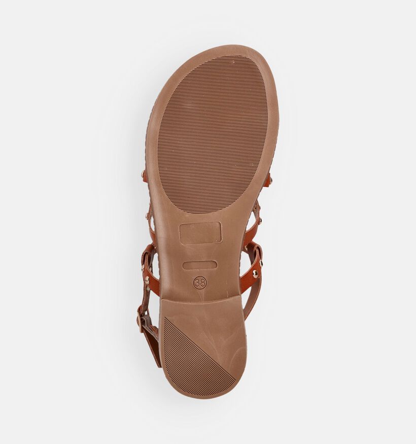 Scapa Cognac Platte Sandalen voor dames (373295)