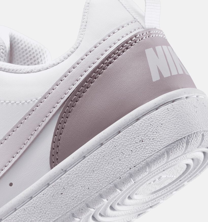 Nike Court Borough Low Witte/Lichtpaarse Sneakers voor meisjes (376154)