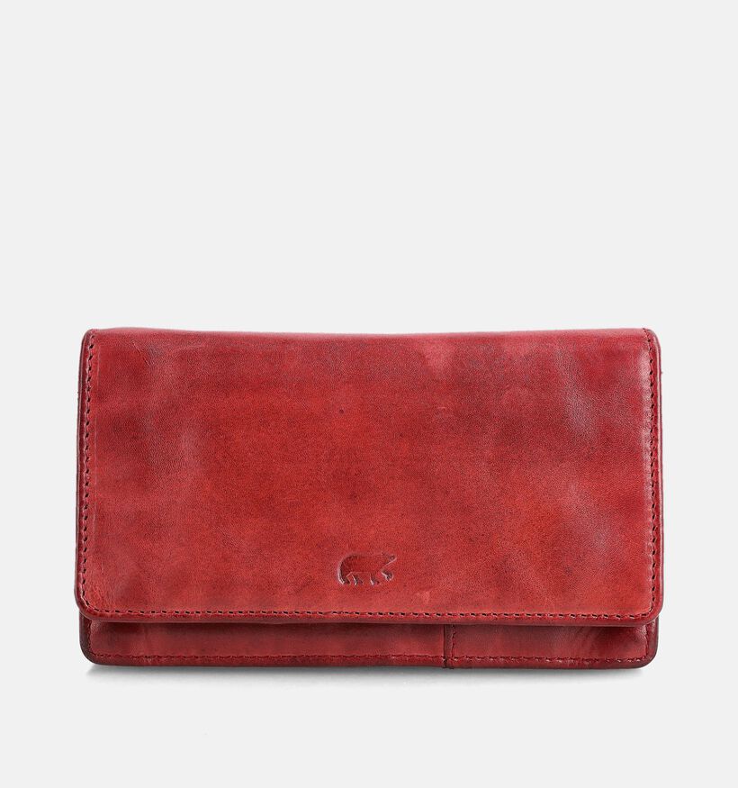 Bear Design Porte-monnaie &agrave; rabat en Rouge pour femmes (382122)