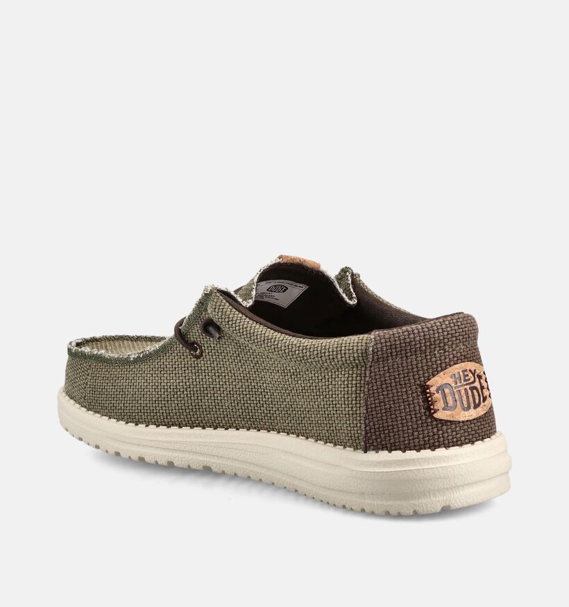 HEYDUDE Wally Braided Kakigroene Instappers voor heren (370073) - geschikt voor steunzolen