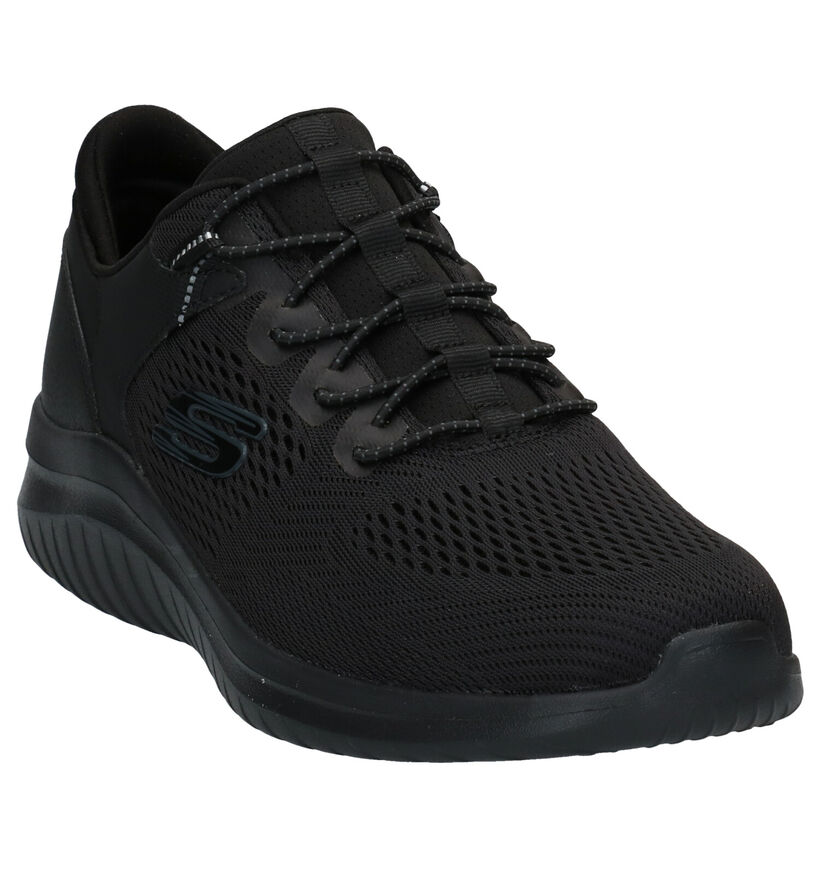 Skechers Ultra Flex Zwarte Sneakers in stof (293901)