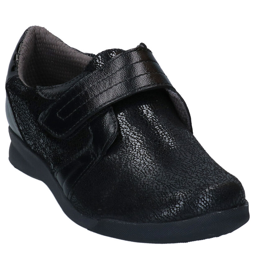 Solemade Juliana Zwarte Velcroschoenen in leer (296991)