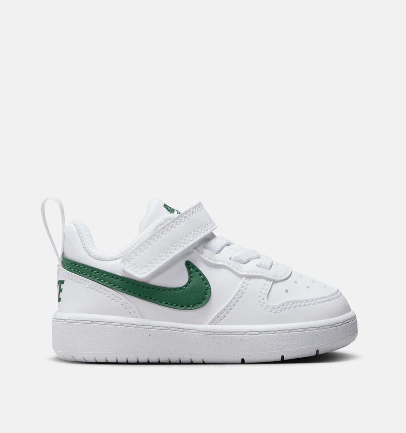 Nike Court Borough 2 Witte/Groene Sneakers voor jongens, meisjes (359840)