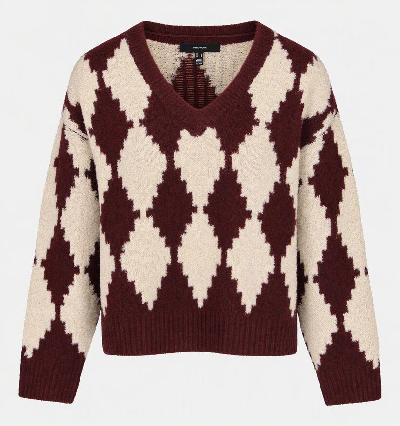 Vero Moda VMColleen Pull en Bordeaux pour femmes (377563)